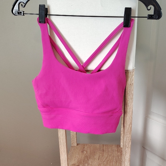 Lululemon Athletica Pink Cross-Back Sports Bra - Picture 1 of 3
